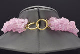 Tiffany & Co Paloma Picasso 18K Gold Rose Quartz Beaded Multi-Strand Necklace