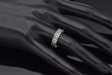 Vintage 18K White Gold 0.055 TCW Diamond Filigree Eternity Band Ring
