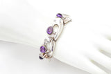 Vintage Onez Tazxo Mexico 970 Sterling Silver Amethyst Link Bracelet