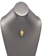 Vintage 14K Yellow Gold Spinning Globe World Charm Pendant