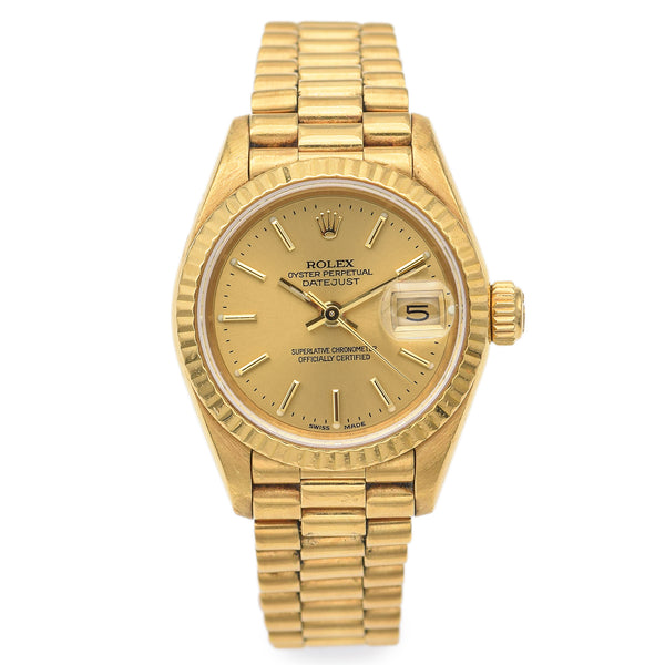 1989 Rolex President 18K Gold Automatic Women's Watch Ref. 69178 +Box Paper 1/2