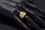 Vintage Platinum & 18K Yellow Gold 0.65 TCW Diamond Hammered Band Ring G/H VS