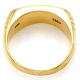Vintage 14K Yellow Gold Green Jade Saddle Band Ring 3.3 Grams Size 5.25
