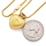 Vintage Designer Signed 18K Gold 0.70 TCW Diamond Puffed Heart Pendant Necklace