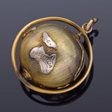 Vintage 14K Yellow Gold Spinning Globe World Charm Pendant 6.3 Grams
