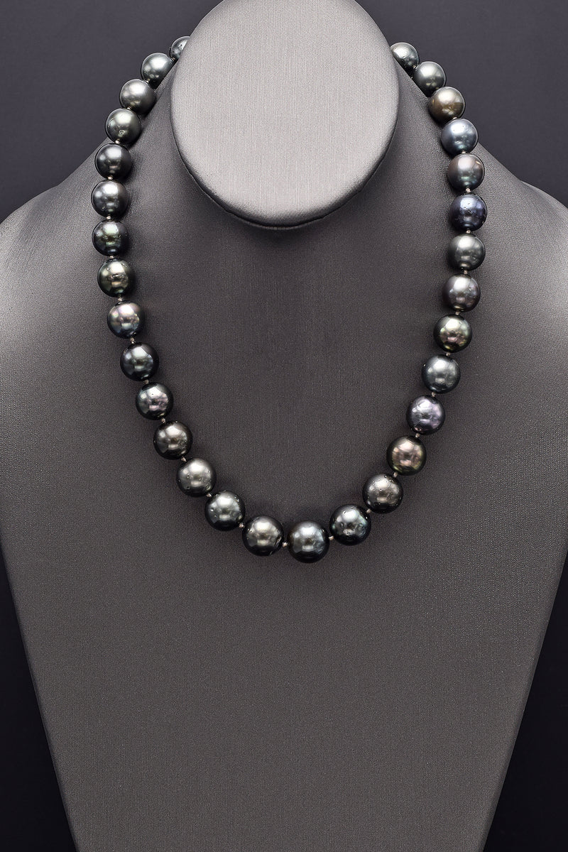 Vintage Sterling Silver Genuine South Sea Pearl Beaded Stand Necklace +Box 95.7G