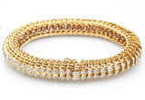 Vintage 18K Yellow Gold Single Cut Diamond Woven Link Bracelet