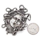 Vintage Sterling Silver Head of Medusa Belt Buckle 71.2 x 59.5 mm