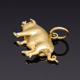 Vintage 14K Yellow Gold Pig Charm Pendant 2.4 Grams