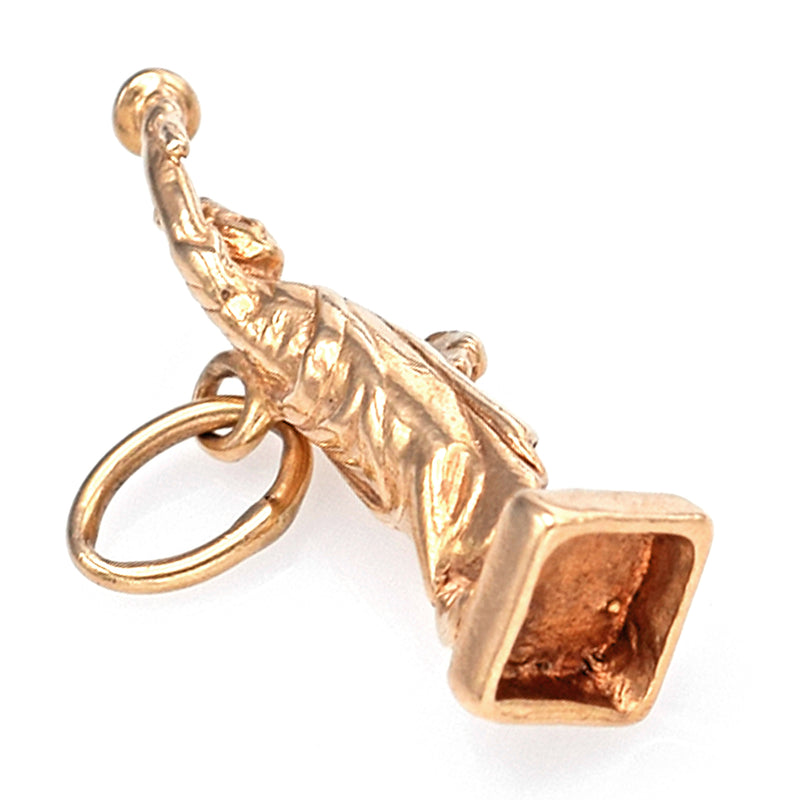 Vintage 14K Yellow Gold Statue of Liberty Charm Pendant