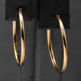 Vintage 10K Yellow Gold 1.6 mm Hoop Earrings