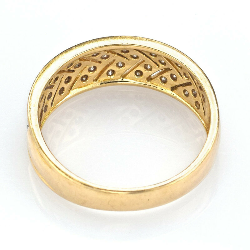 Vintage 14K Yellow Gold 0.36 TCW Diamond Filigree Band Ring