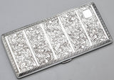 Vintage Japanese Sterling Silver Etched Cigarette Case Holder Box 179.5 Grams