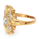 Antique 14K Yellow Gold 0.31 TCW Old Euro Cut Diamond Art Deco Cocktail Ring