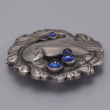 Vintage Georg Jensen Denmark Sterling Silver Sapphire Brooch Pin # 165