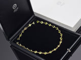 Estate 18K Yellow Gold Peridot Round Link Necklace + Box 22.5G 18.5 Inches