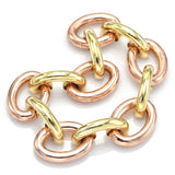 Vintage 14K Yellow & Rose Gold Large Oval Link Bracelet