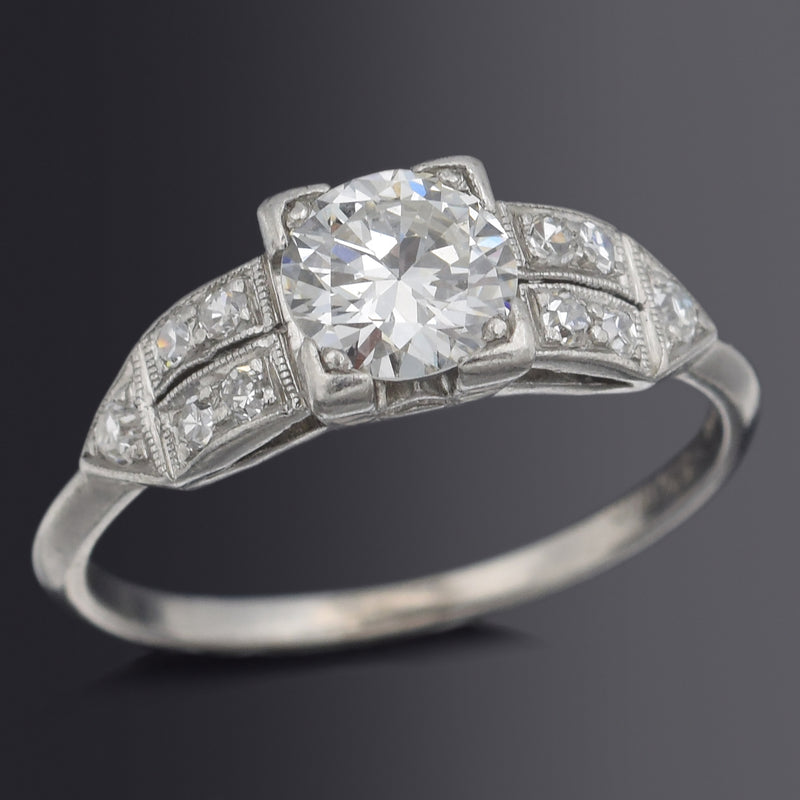 Antique Platinum 0.89 TCW Diamond Band Ring