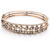 Vintage 18K Gold 3.10TCW Mixed Mine & Modern Diamond Swirl Bangle Bracelet
