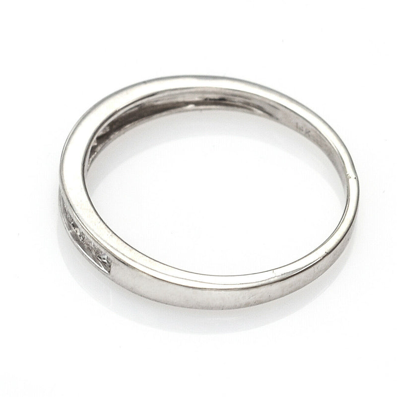 Vintage 14K White Gold 0.26 TCW Diamond Square Cut Band Ring