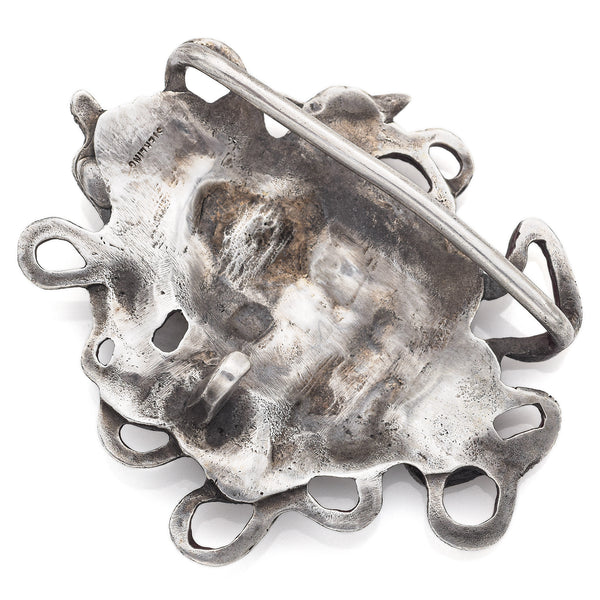 Vintage Sterling Silver Head of Medusa Belt Buckle 71.2 x 59.5 mm