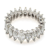 Vintage Platinum 3.72 TCW Diamond Marquise Eternity Band Ring + Box Size 5.25