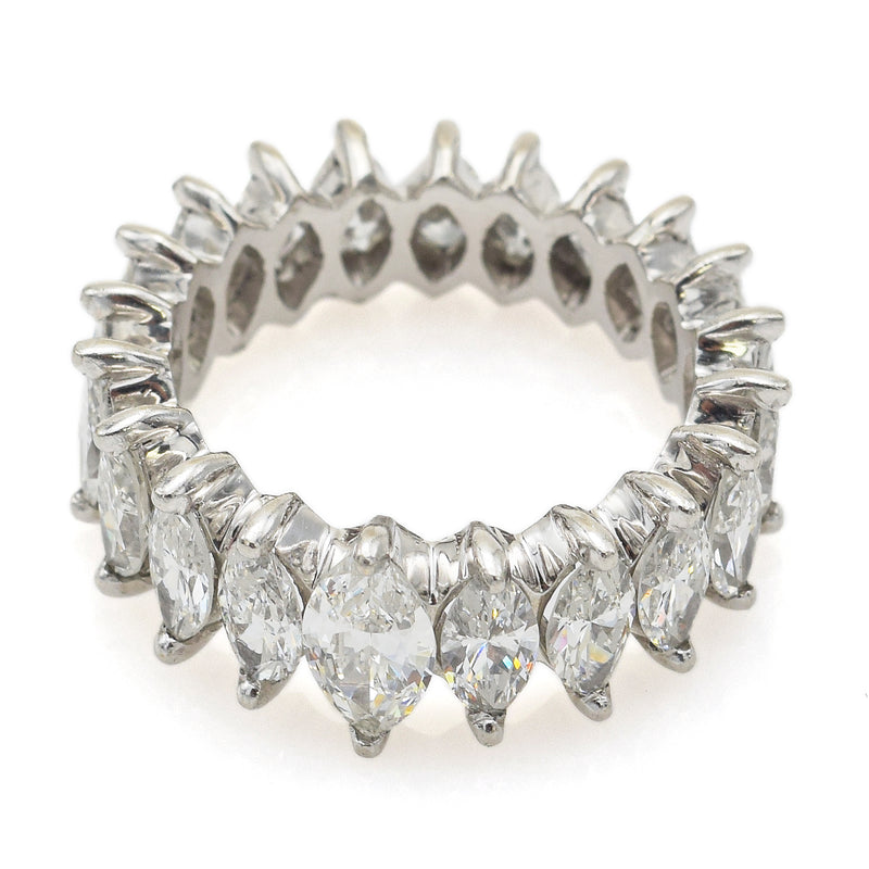 Vintage Platinum 3.72 TCW Diamond Marquise Eternity Band Ring + Box Size 5.25
