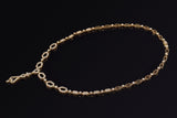 Vintage 18K Yellow Gold 4.32 TCW Diamond Geometric Hexagon Link Tennis Necklace