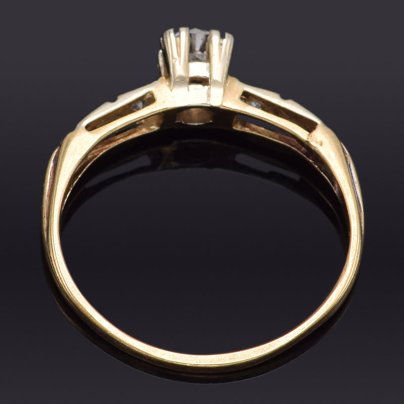 Antique 18K & 14K Yellow Gold 0.38 TCW Diamond Art Deco Band Ring
