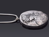 Vintage Henryk Winograd HW 999 Fine Silver Repousse Large Cameo Pendant Necklace