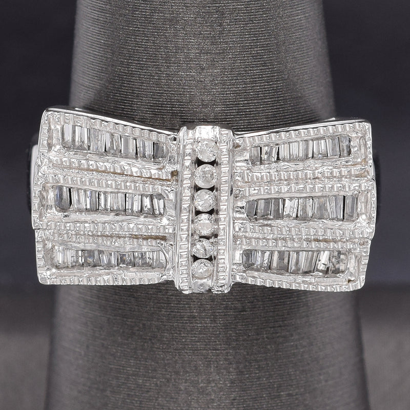 Vintage 14K White Gold 0.53 TCW Diamond Baguette Band Ring