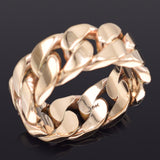 Estate 14K Yellow Gold Cuban Chain Band Ring 13.2 Grams 8.5 mm Size 9.25