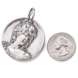 Vintage Henryk Winograd HW 999 Fine Silver Repoussé Baroque Woman Pendant