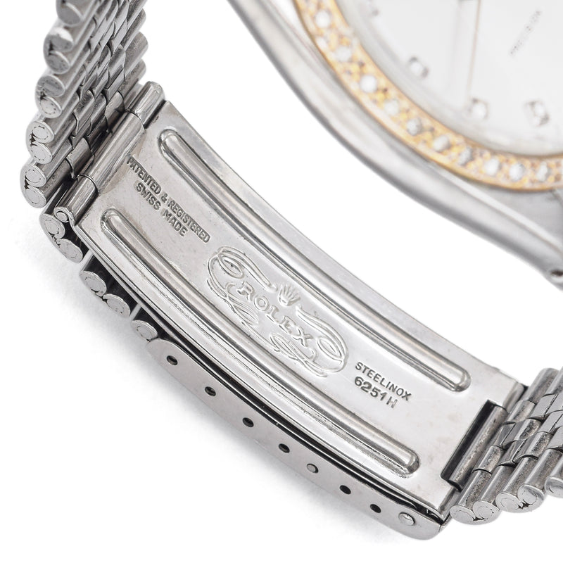 1963 Rolex Oyster Precision Diamond 14K Gold Bezel Men's Steel Watch Ref 6426