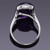 Vintage 18K White Gold 8.68 Ct Amethyst Cocktail Ring 7.7 Grams