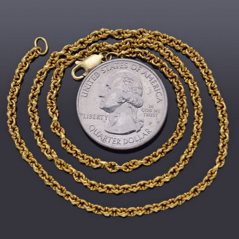 Vintage 22K Yellow Gold Cable Chain Necklace 2.8 mm 16.0 Grams 17 Inches
