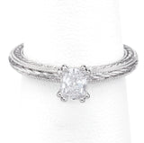 James Allen GIA Certified 14K White Gold 0.42 Carat Diamond Band Ring + Box VVS1