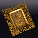 Antique Victorian 18K Yellow Gold Virgin Mary Madonna Brooch Pin Pendant