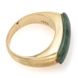 Vintage 14K Yellow Gold Green Jade Saddle Band Ring 4.0 Grams Size 5.25