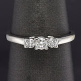 Vintage Magicglo Platinum & 14K Gold 0.23 TCW Diamond Three-Stone Band Ring