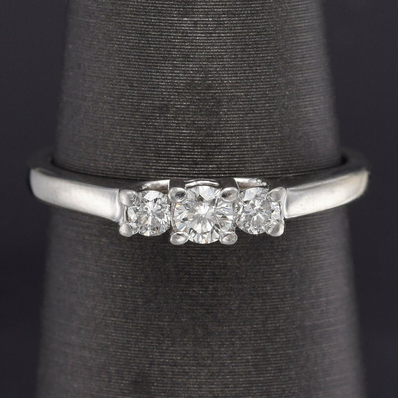 Vintage Magicglo Platinum & 14K Gold 0.23 TCW Diamond Three-Stone Band Ring