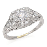 Antique Art Deco Platinum 0.67 TCW Diamond Band Ring Size 5 + Box