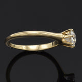 Antique 14K Yellow Gold 0.77 Carat Diamond Round Solitaire Band Ring