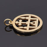 Vintage James Avery 14K Gold Retired Cross & Candle Circle Pendant 4.7 Grams