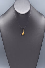 Vintage 18K Yellow Gold Deer Animal Charm Pendant