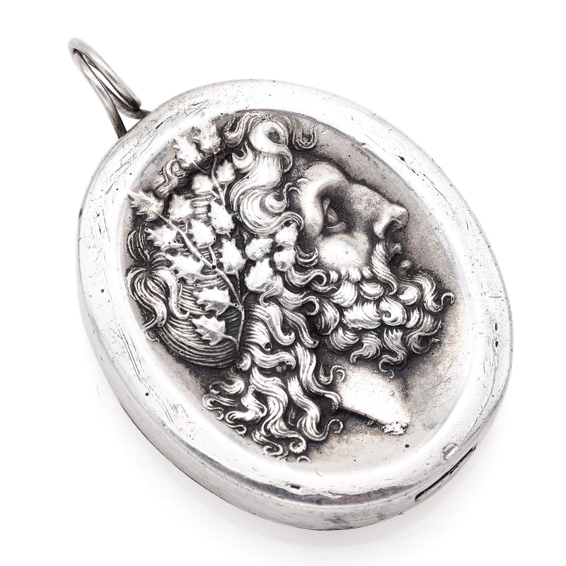 Vintage Henryk Winograd HW 999 Fine Silver Repoussé Greek God Zeus Pendant
