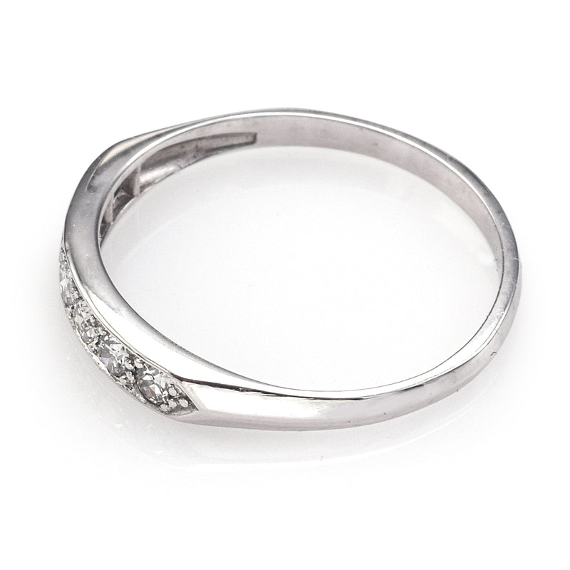 Vintage Platinum 0.42 TCW Diamond Semi-Eternity Band Ring