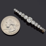 Antique 14K Gold & Platinum 3.37 TCW Old Euro Diamond Bar Brooch Pin