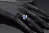 Vintage 14K White Gold Sapphire & 0.54 TCW Diamond Band Ring