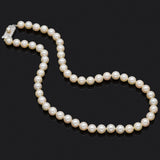 Vintage Mikimoto Sterling Silver Sea Pearl Beaded Strand Necklace + Box 26.2 Gr